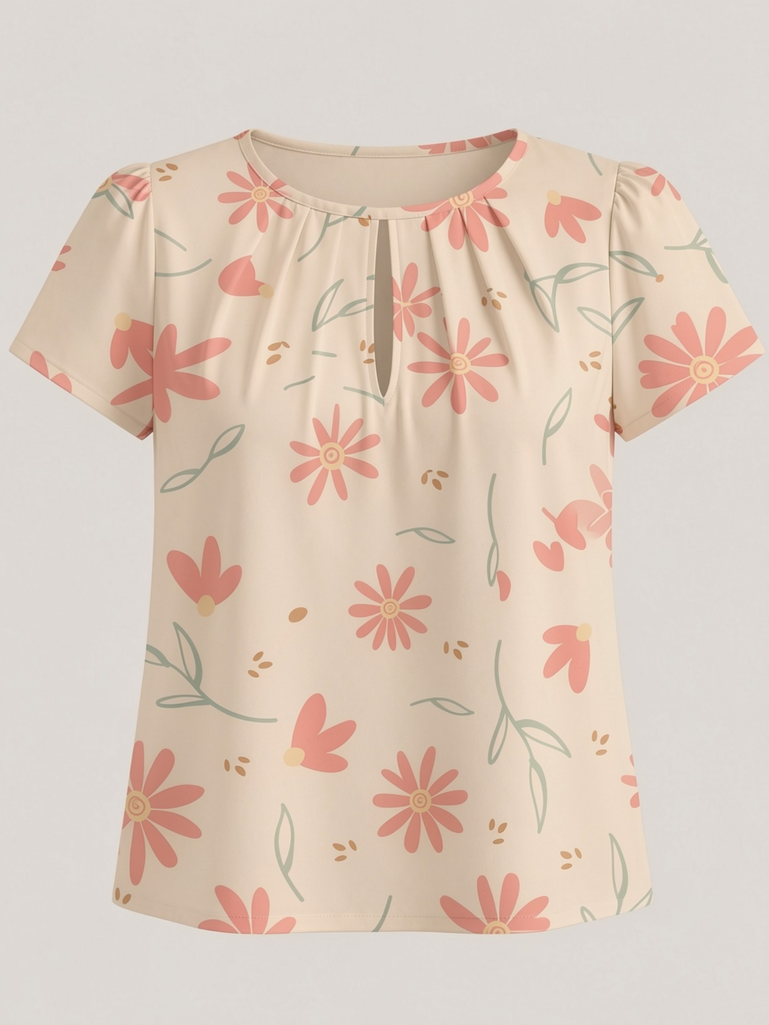 2026 New Women's Round Neck El - Resort Shirt Floral review and price