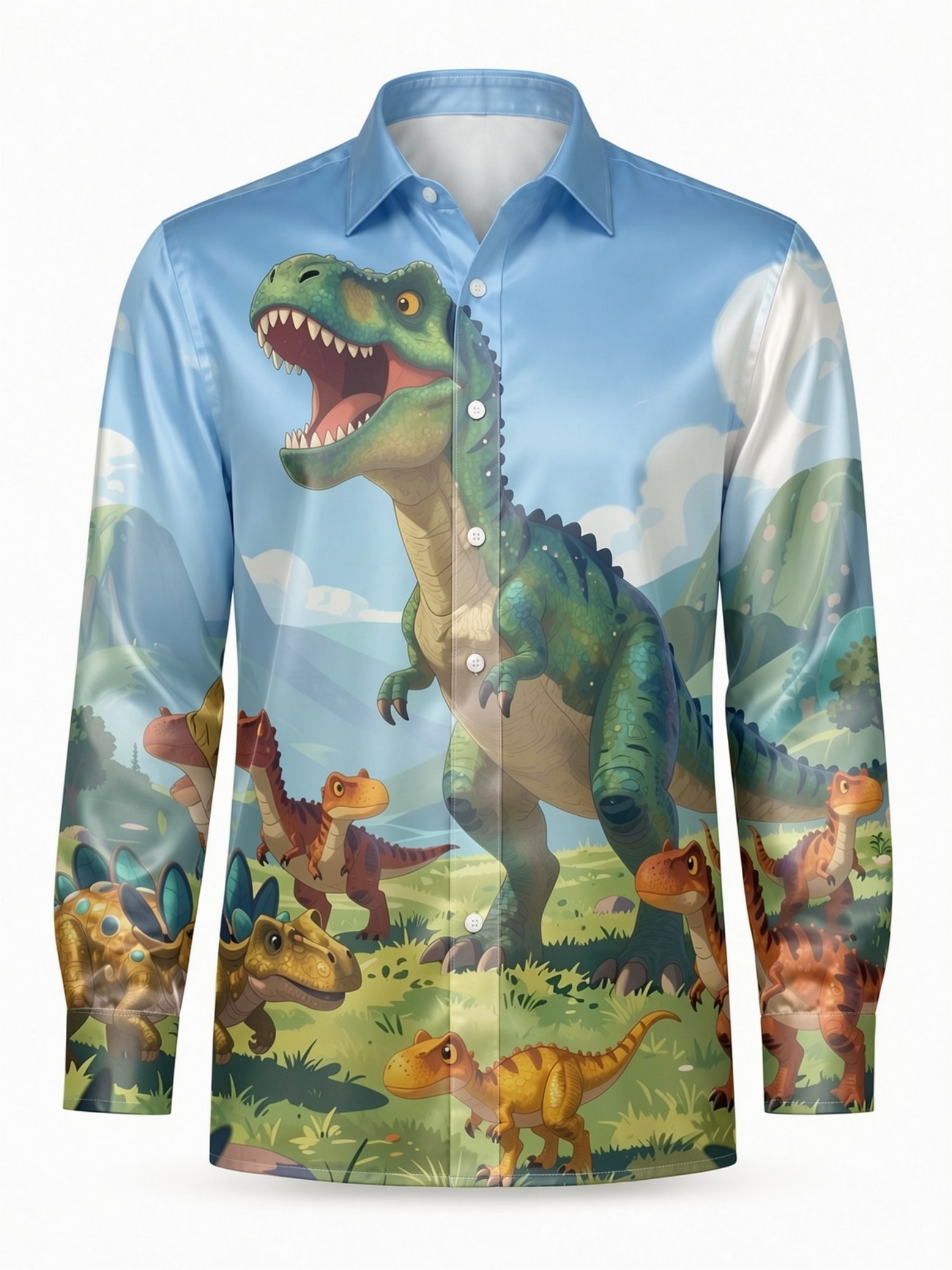 Mens Fashion Satin Long Sleeve - Resort Shirt Floral review and price