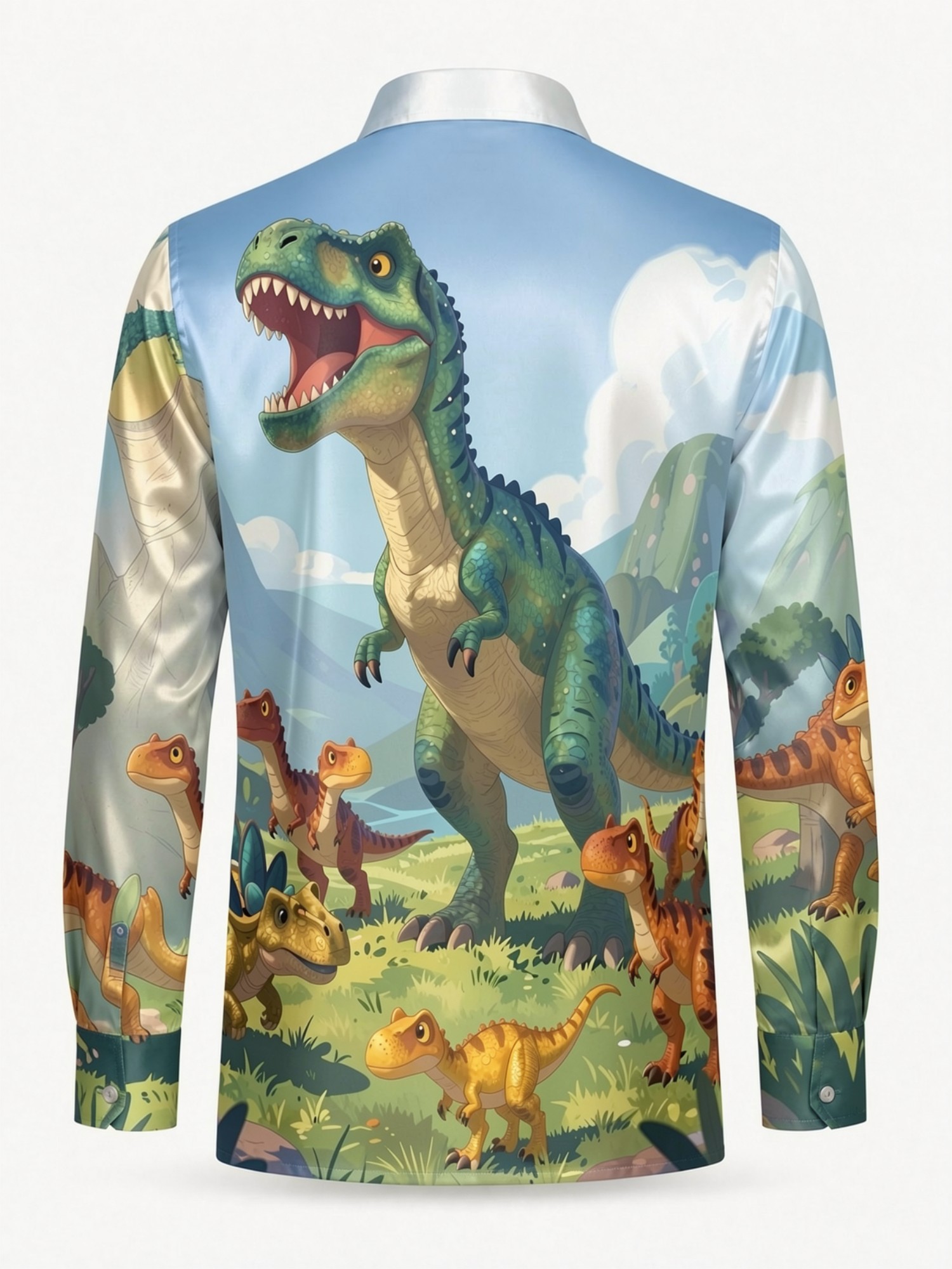 Mens Fashion Satin Long Sleeve - Resort Shirt Floral review and price