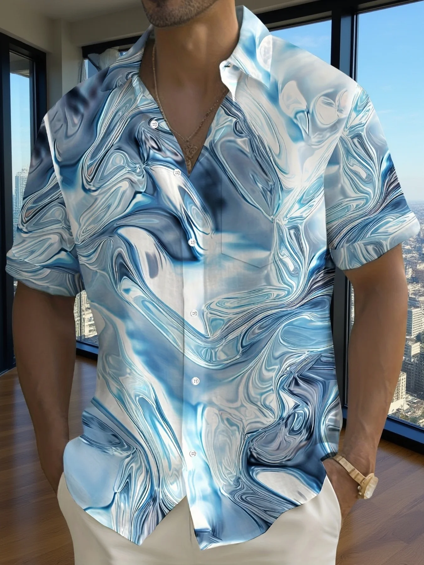 Minimal Ink Texture Lapel Reso - Resort Shirt Floral review and price
