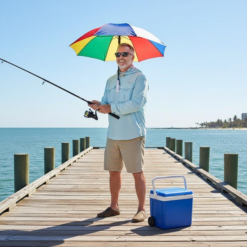 @*Head-mounted Umbrella Foldab - Bucket Hat Straw review and price