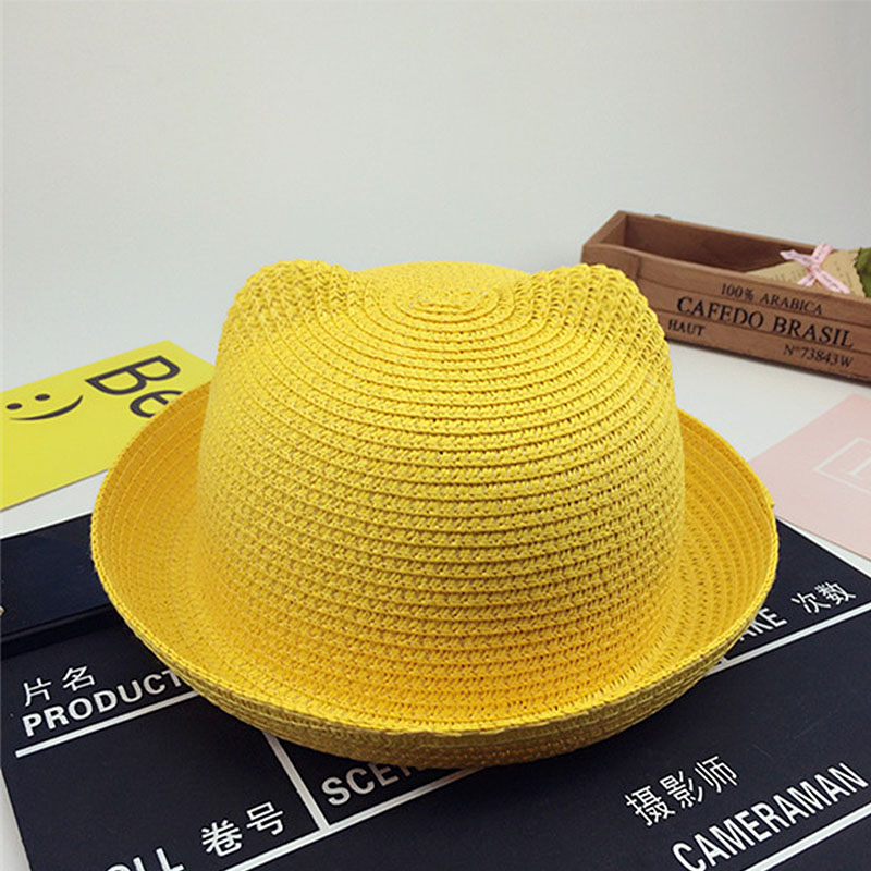 Cute Cat Ear Breathable Curved - Bucket Hat Straw review and price