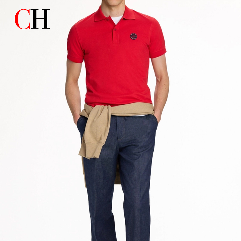CH Red Accent Circular Rubber  - Polo Shirt Pique review and price
